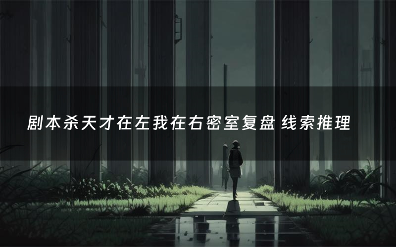 剧本杀天才在左我在右密室复盘 线索推理