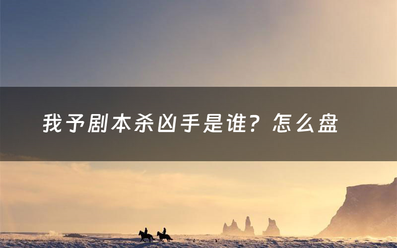 我予剧本杀凶手是谁?怎么盘