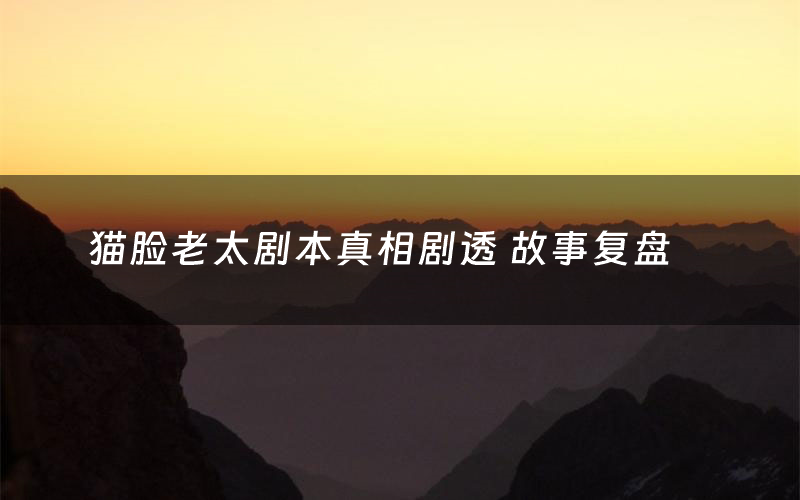 猫脸老太剧本真相剧透 故事复盘