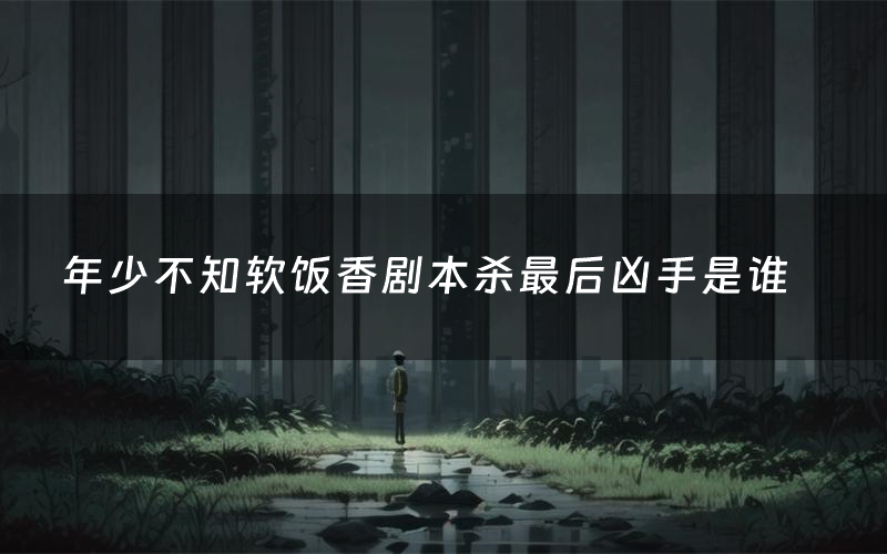 年少不知软饭香剧本杀最后凶手是谁