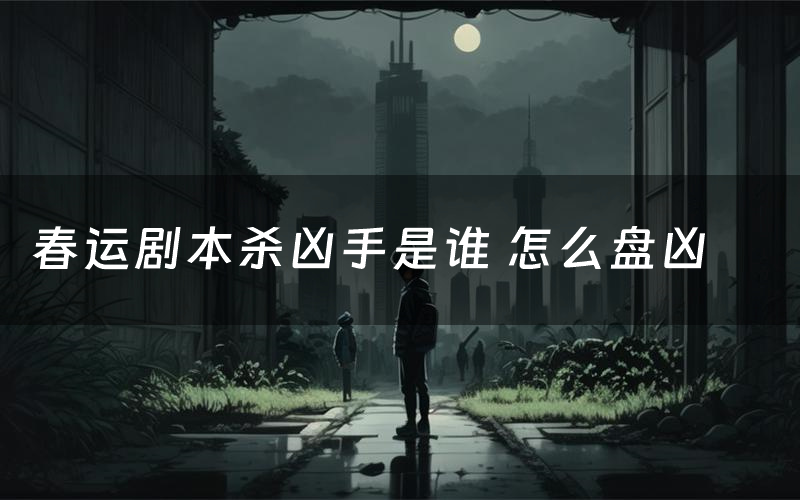 春运剧本杀凶手是谁 怎么盘凶