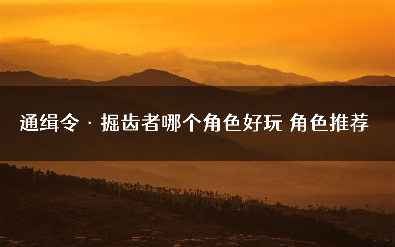 通缉令·掘齿者哪个角色好玩 角色推荐