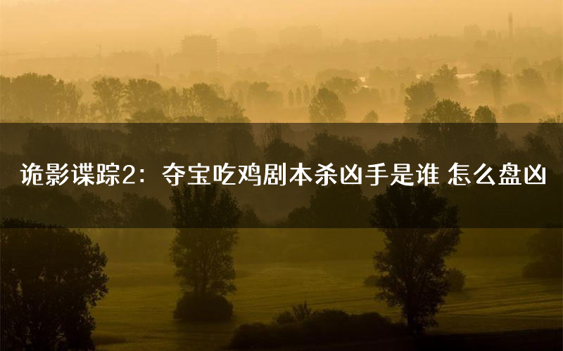 诡影谍踪2:夺宝吃鸡剧本杀凶手是谁 怎么盘凶