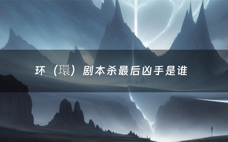 环(環)剧本杀最后凶手是谁